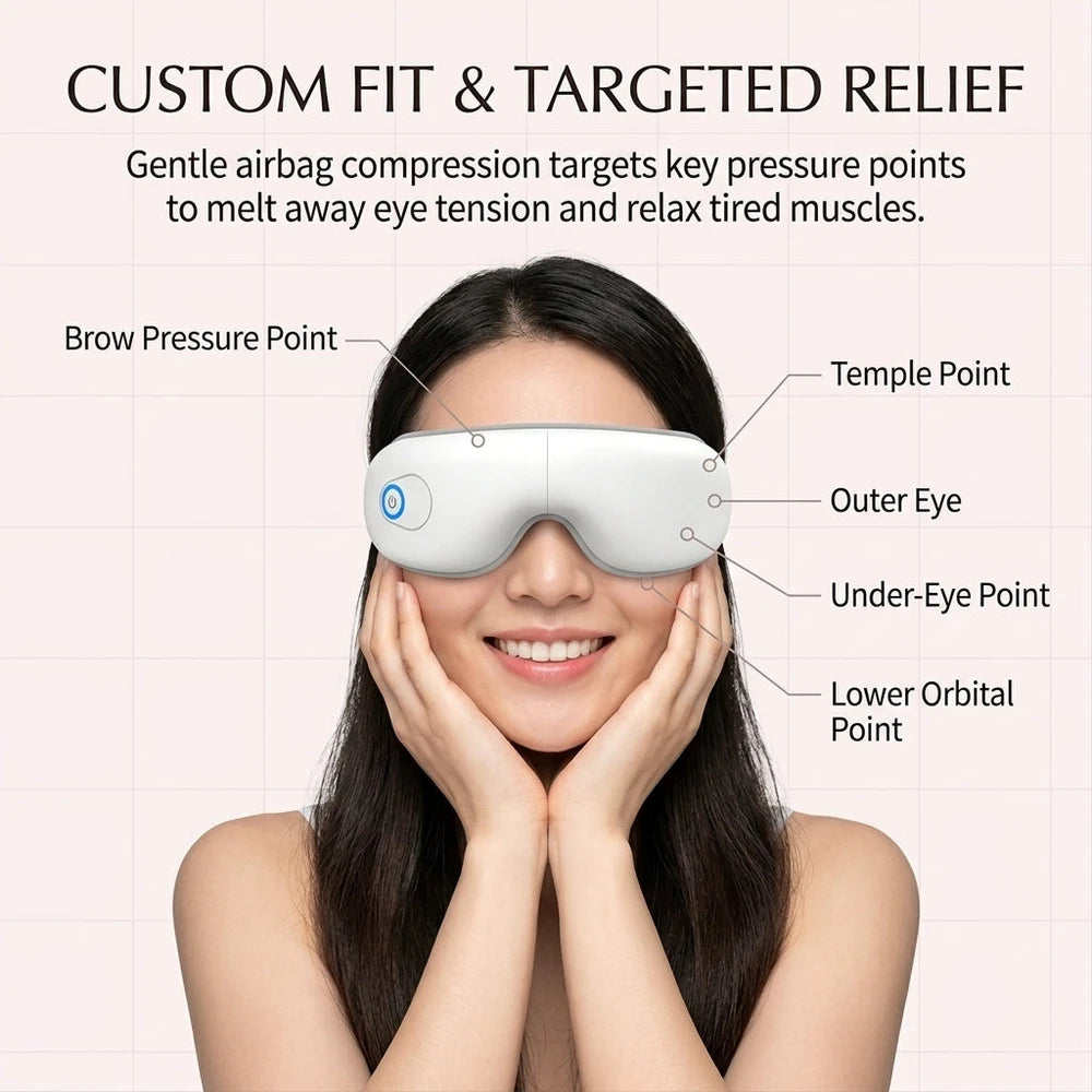 VelvetAura Smart Folding Eye Massager | Airbag Compression for Eyes