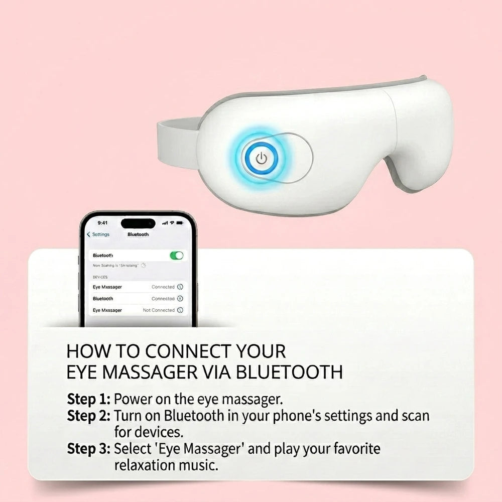 VelvetAura Smart Folding Eye Massager | Airbag Compression for Eyes