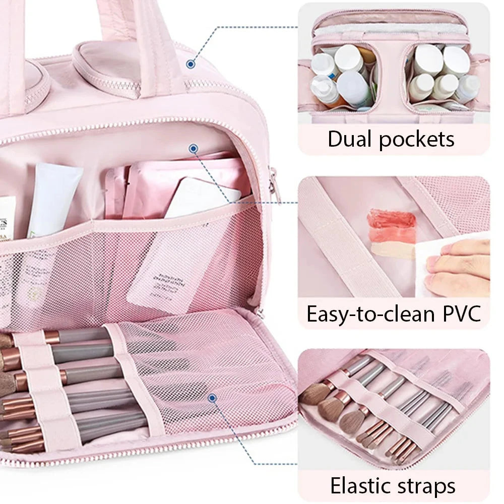 AuraTravel Toiletry Bag | Large Multi Compartment Makeup Pouch