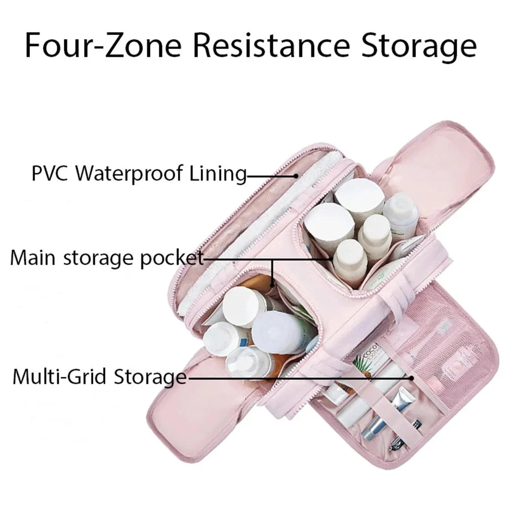 AuraTravel Toiletry Bag | Large Multi Compartment Makeup Pouch