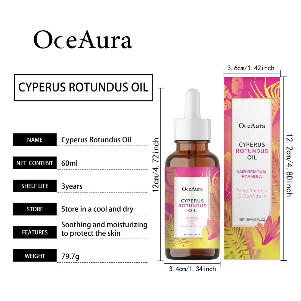 Aura Cyperus Rotundus Essential Oil | Calm Redness Slows Hair Regrowth after Hair Removal
