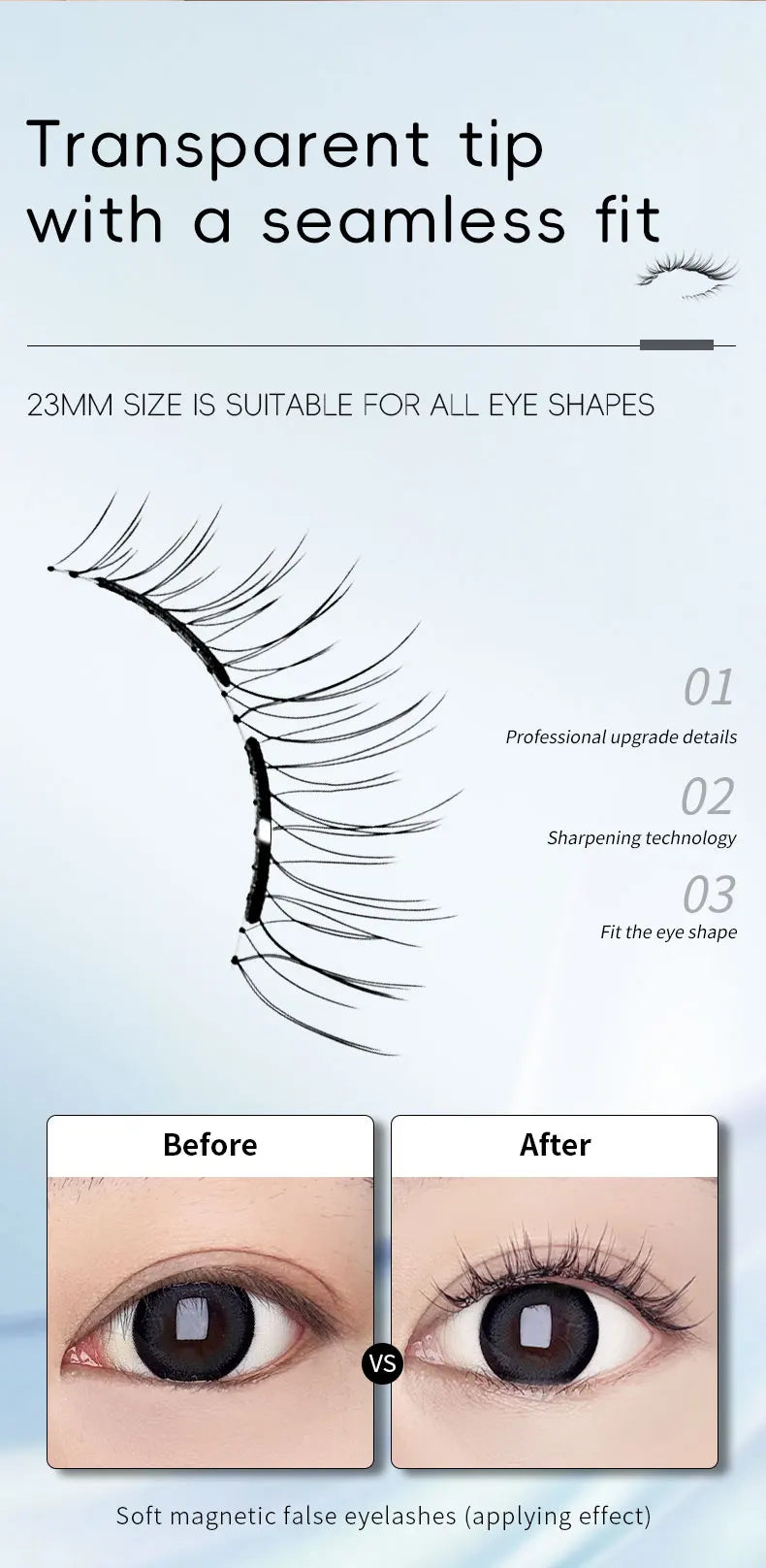 【 Soft Magnetic Eyelash Suction 】 New 2025 magnetic False Eyelash box with Korean style Little Devil Imitation mink fur