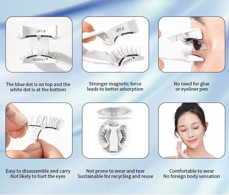 【 Soft Magnetic Eyelash Suction 】 New 2025 magnetic False Eyelash box with Korean style Little Devil Imitation mink fur