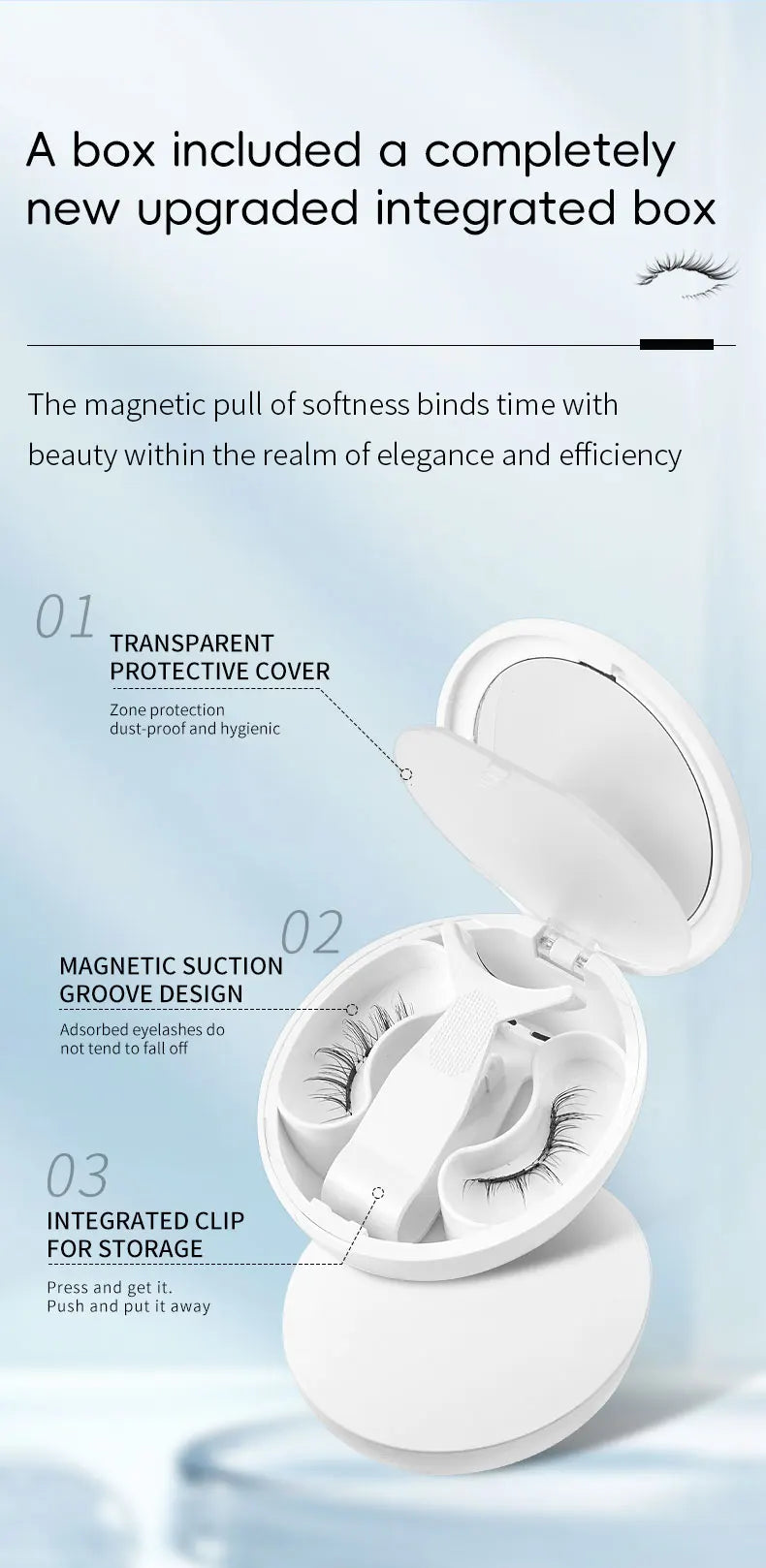 【 Soft Magnetic Eyelash Suction 】 New 2025 magnetic False Eyelash box with Korean style Little Devil Imitation mink fur