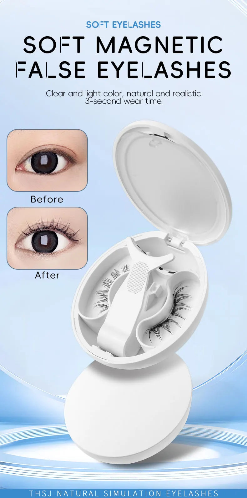 【 Soft Magnetic Eyelash Suction 】 New 2025 magnetic False Eyelash box with Korean style Little Devil Imitation mink fur
